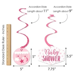 Big Dot Of Happiness It's A Girl - Pink Baby Shower Hanging Decor - Party Decoration Swirls - Set Of 40 -Aurora Party Sales GUEST c01410df 31a8 4afa b0b3 7a38f06d8f05