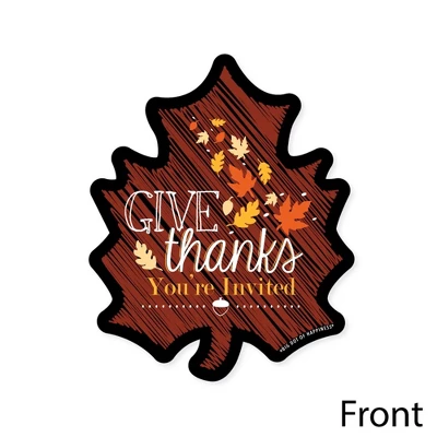 Big Dot Of Happiness Give Thanks - Shaped Fill-in Invitations - Thanksgiving Party Invitation Cards With Envelopes - Set Of 12 2 Big Dot Of Happiness Give Thanks - Shaped Fill-in Invitations - Thanksgiving Party Invitation Cards With Envelopes - Set Of 12 - Image 2