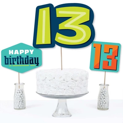 Big Dot Of Happiness Boy 13th Birthday - Official Teenager Birthday Party Centerpiece Sticks - Table Toppers - Set Of 15 2 Big Dot Of Happiness Boy 13th Birthday - Official Teenager Birthday Party Centerpiece Sticks - Table Toppers - Set Of 15 - Image 2