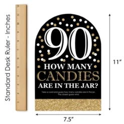 Big Dot Of Happiness Adult 90th Birthday - Gold - How Many Candies Birthday Party Game - 1 Stand And 40 Cards - Candy Guessing Game -Aurora Party Sales GUEST c122b0ef 4e12 4322 bfb7 c4bb6be81ab6
