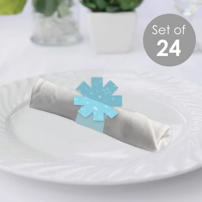 Big Dot Of Happiness Blue Confetti Stars - Simple Party Paper Napkin Holder - Napkin Rings - Set Of 24 1 Big Dot Of Happiness Blue Confetti Stars - Simple Party Paper Napkin Holder - Napkin Rings - Set Of 24