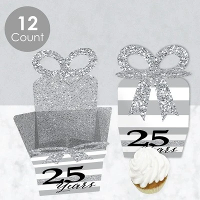 Big Dot Of Happiness We Still Do - 25th Wedding Anniversary - Square Favor Gift Boxes - Anniversary Party Bow Boxes - Set Of 12 2 Big Dot Of Happiness We Still Do - 25th Wedding Anniversary - Square Favor Gift Boxes - Anniversary Party Bow Boxes - Set Of 12 - Image 2