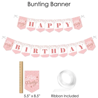 Big Dot Of Happiness Pink Rose Gold Birthday - Happy Birthday Party Supplies - Banner Decoration Kit - Fundle Bundle 2 Big Dot Of Happiness Pink Rose Gold Birthday - Happy Birthday Party Supplies - Banner Decoration Kit - Fundle Bundle - Image 2