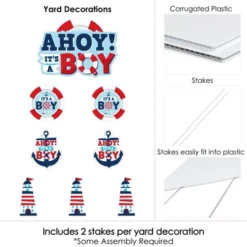 Big Dot Of Happiness Ahoy It's A Boy - Yard Sign And Outdoor Lawn Decorations - Nautical Baby Shower Yard Signs - Set Of 8 -Aurora Party Sales GUEST c25e632c a644 42fc b8cf 45a36dd03766