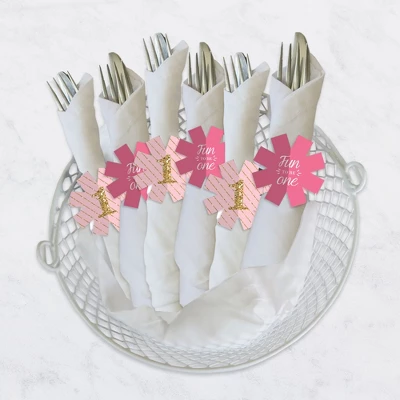 Big Dot Of Happiness 1st Birthday Girl - Fun To Be One - First Birthday Party Paper Napkin Holder - Napkin Rings - Set Of 24 2 Big Dot Of Happiness 1st Birthday Girl - Fun To Be One - First Birthday Party Paper Napkin Holder - Napkin Rings - Set Of 24 - Image 2