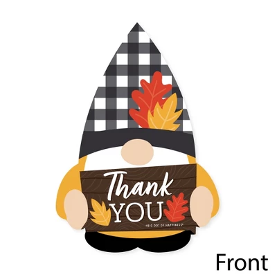 Big Dot Of Happiness Fall Gnomes - Shaped Thank You Cards - Autumn Harvest Party Thank You Note Cards With Envelopes - Set Of 12 2 Big Dot Of Happiness Fall Gnomes - Shaped Thank You Cards - Autumn Harvest Party Thank You Note Cards With Envelopes - Set Of 12 - Image 2