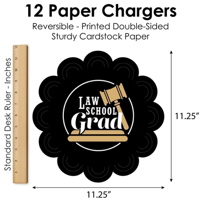 Big Dot Of Happiness Law School Grad - Future Lawyer Graduation Party Round Table Decorations - Paper Chargers - Place Setting For 12 5 Big Dot Of Happiness Law School Grad - Future Lawyer Graduation Party Round Table Decorations - Paper Chargers - Place Setting For 12 - Image 5