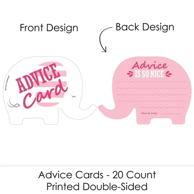 Big Dot Of Happiness Pink Elephant - Wish Card Girl Baby Shower Activities - Shaped Advice Cards Game - Set Of 20 2 Big Dot Of Happiness Pink Elephant - Wish Card Girl Baby Shower Activities - Shaped Advice Cards Game - Set Of 20 - Image 2