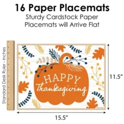 Big Dot Of Happiness Happy Thanksgiving - Party Table Decorations - Fall Harvest Party Placemats - Set Of 16 -Aurora Party Sales GUEST c57d5a9d 36ca 4825 a90b 1a111810dee0