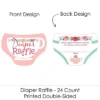 Big Dot Of Happiness Floral Let's Par-Tea - Diaper Shaped Raffle Ticket Inserts - Garden Tea Party Baby Shower Diaper Raffle Game - Set Of 24