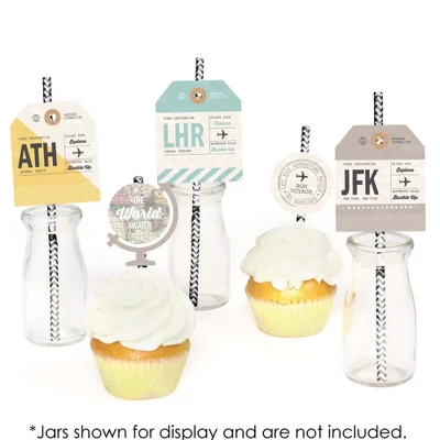 Big Dot Of Happiness World Awaits Paper Straw Decor - Travel Themed Party Striped Decorative Straws - Set Of 24 3 Big Dot Of Happiness World Awaits Paper Straw Decor - Travel Themed Party Striped Decorative Straws - Set Of 24 - Image 3