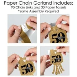 Big Dot Of Happiness We Still Do - 50th Wedding Anniversary - 90 Chain Links & 30 Paper Tassels Decoration Kit - Party Paper Chains Garland - 21 Feet -Aurora Party Sales GUEST c6214bb7 73ab 49f4 886c 1ba1520267c6