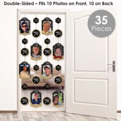 Big Dot Of Happiness Adult 70th Birthday - Gold - Birthday Party Vertical Photo Garland 35 Pieces