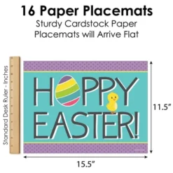 Big Dot Of Happiness Hippity Hoppity - Party Table Decorations - Easter Bunny Party Placemats - Set Of 16 -Aurora Party Sales GUEST c6938686 52f5 4c91 bf7f 7192291b26c2