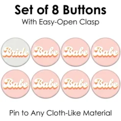Big Dot Of Happiness Bride's Babes - 3 Inch Bachelorette Party Badge - Pinback Buttons - Set Of 8 9 Big Dot Of Happiness Bride's Babes - 3 Inch Bachelorette Party Badge - Pinback Buttons - Set Of 8 -Aurora Party Sales GUEST c6a5d423 ce99 4068 981f 8ce0d4e91059