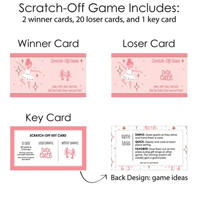 Big Dot Of Happiness Tutu Cute Ballerina - Ballet Birthday Party Or Baby Shower Game Scratch Off Cards - 22 Count 3 Big Dot Of Happiness Tutu Cute Ballerina - Ballet Birthday Party Or Baby Shower Game Scratch Off Cards - 22 Count - Image 3