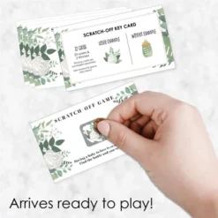 Big Dot Of Happiness Boho Botanical Baby - Greenery Baby Shower Game Scratch Off Cards - 22 Count
