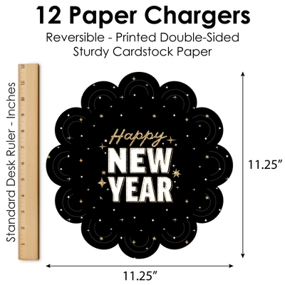 Big Dot Of Happiness Hello New Year - NYE Party Round Table Decorations - Paper Chargers - Place Setting For 12 5 Big Dot Of Happiness Hello New Year - NYE Party Round Table Decorations - Paper Chargers - Place Setting For 12 - Image 5