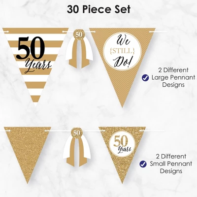 Big Dot Of Happiness We Still Do - 50th Wedding Anniversary - DIY Anniversary Party Pennant Garland Decoration - Triangle Banner - 30 Pieces 3 Big Dot Of Happiness We Still Do - 50th Wedding Anniversary - DIY Anniversary Party Pennant Garland Decoration - Triangle Banner - 30 Pieces - Image 3