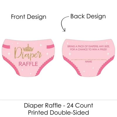 Big Dot Of Happiness Little Princess Crown - Diaper Shaped Raffle Ticket Inserts - Pink & Gold Princess Baby Shower Diaper Raffle Game - Set Of 24 1 Big Dot Of Happiness Little Princess Crown - Diaper Shaped Raffle Ticket Inserts - Pink & Gold Princess Baby Shower Diaper Raffle Game - Set Of 24