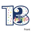 Big Dot Of Happiness 13th Birthday - Cheerful Happy Birthday - Shaped Fill-In Invites - Thirteenth Birthday Invites Cards With Envelopes - Set Of 12