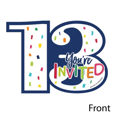 Big Dot Of Happiness 13th Birthday - Cheerful Happy Birthday - Shaped Fill-In Invites - Thirteenth Birthday Invites Cards With Envelopes - Set Of 12 1 Big Dot Of Happiness 13th Birthday - Cheerful Happy Birthday - Shaped Fill-In Invites - Thirteenth Birthday Invites Cards With Envelopes - Set Of 12