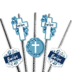 Big Dot Of Happiness Baptism Blue Elegant Cross - Paper Straw Decor - Boy Religious Party Striped Decorative Straws - Set Of 24 7 Big Dot Of Happiness Baptism Blue Elegant Cross - Paper Straw Decor - Boy Religious Party Striped Decorative Straws - Set Of 24 -Aurora Party Sales GUEST c977d275 3054 495f 946b 64c93f407341