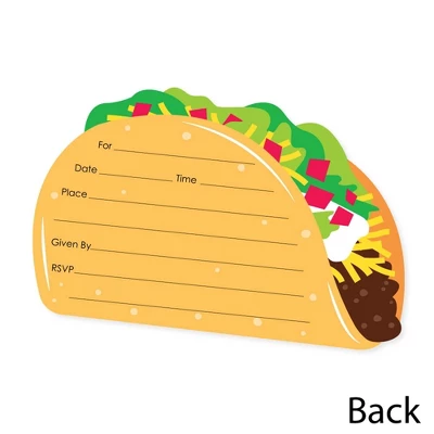Big Dot Of Happiness Taco 'Bout Fun - Shaped Fill-in Invitations - Fiesta Invitation Cards With Envelopes - Set Of 12 3 Big Dot Of Happiness Taco 'Bout Fun - Shaped Fill-in Invitations - Fiesta Invitation Cards With Envelopes - Set Of 12 - Image 3