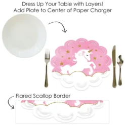 Big Dot Of Happiness Rainbow Unicorn - Magical Unicorn Baby Shower Or Birthday Party Round Table Decorations - Paper Chargers - Place Setting For 12 -Aurora Party Sales GUEST ca0dad69 5e33 4060 b479 7259fed106bb