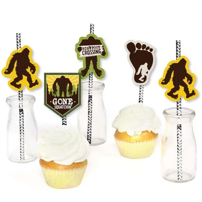 Big Dot Of Happiness Sasquatch Crossing - Paper Straw Decor - Bigfoot Party Or Birthday Party Striped Decorative Straws - Set Of 24 3 Big Dot Of Happiness Sasquatch Crossing - Paper Straw Decor - Bigfoot Party Or Birthday Party Striped Decorative Straws - Set Of 24 - Image 3