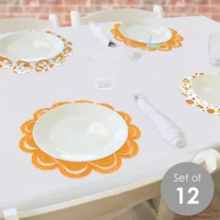 Big Dot Of Happiness Little Pumpkin - Fall Birthday Party Or Baby Shower Round Table Decorations - Paper Chargers - Place Setting For 12