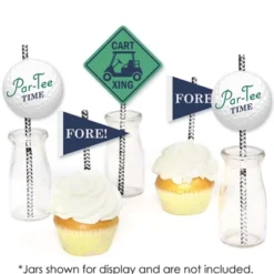 Big Dot Of Happiness Par-Tee Time - Golf - Paper Straw Decor - Baby Shower Or Birthday Party Striped Decorative Straws - Set Of 24 -Aurora Party Sales GUEST ca8a332f 6395 47d9 bf2b 85df637162d7