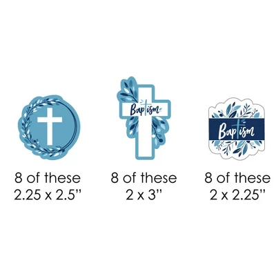 Big Dot Of Happiness Baptism Blue Elegant Cross - Paper Straw Decor - Boy Religious Party Striped Decorative Straws - Set Of 24 1 Big Dot Of Happiness Baptism Blue Elegant Cross - Paper Straw Decor - Boy Religious Party Striped Decorative Straws - Set Of 24