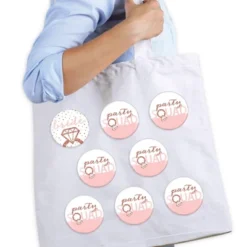 Big Dot Of Happiness Bride Squad - 3 Inch Rose Gold Bridal Shower Or Bachelorette Party Badge - Pinback Buttons - Set Of 8