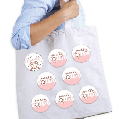 Big Dot Of Happiness Bride Squad - 3 Inch Rose Gold Bridal Shower Or Bachelorette Party Badge - Pinback Buttons - Set Of 8 1 Big Dot Of Happiness Bride Squad - 3 Inch Rose Gold Bridal Shower Or Bachelorette Party Badge - Pinback Buttons - Set Of 8