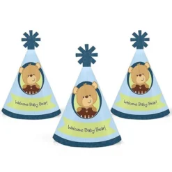 Big Dot Of Happiness Baby Boy Teddy Bear - Mini Cone Baby Shower Party Hats - Small Little Party Hats - Set Of 8 -Aurora Party Sales GUEST cb7fe01b 9683 4e4d 879e 472e5285911f