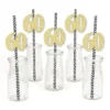 Big Dot Of Happiness Gold Glitter 60 Party Straws - No-Mess Real Gold Glitter Cut-Out Numbers & Decorative 60th Birthday Party Paper Straws - 24 Ct