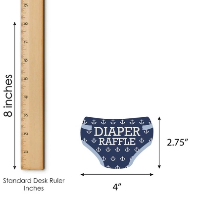 Big Dot Of Happiness Ahoy - Nautical - Diaper Shaped Raffle Ticket Inserts - Baby Shower Activities - Diaper Raffle Game - Set Of 24 2 Big Dot Of Happiness Ahoy - Nautical - Diaper Shaped Raffle Ticket Inserts - Baby Shower Activities - Diaper Raffle Game - Set Of 24 - Image 2