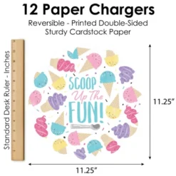 Big Dot Of Happiness Scoop Up The Fun - Ice Cream - Sprinkles Party Round Table Decorations - Paper Chargers - Place Setting For 12 -Aurora Party Sales GUEST cc11c026 a778 4584 a41f 7e246093b1ac