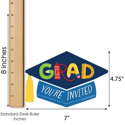 Big Dot Of Happiness Elementary Grad - Shaped Fill-In Invitations - Kids Graduation Party Invitation Cards With Envelopes - Set Of 12 4 Big Dot Of Happiness Elementary Grad - Shaped Fill-In Invitations - Kids Graduation Party Invitation Cards With Envelopes - Set Of 12 - Image 4