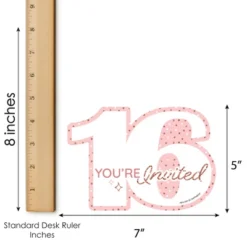 Big Dot Of Happiness 16th Pink Rose Gold Birthday - Shaped Fill-In Invitations - Happy Birthday Party Invitation Cards With Envelopes - Set Of 12 -Aurora Party Sales GUEST ccdd69ce 04fe 42f2 9f03 f68c72fefd2c