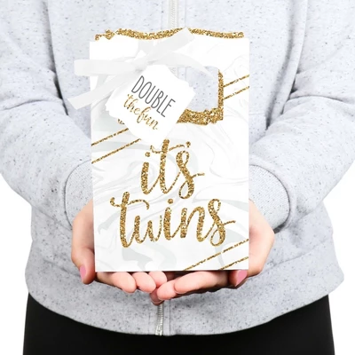 Big Dot Of Happiness It's Twins - Gold Twins Baby Shower Favor Boxes - Set Of 12 3 Big Dot Of Happiness It's Twins - Gold Twins Baby Shower Favor Boxes - Set Of 12 - Image 3