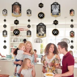 Big Dot Of Happiness Adult 90th Birthday - Gold - Birthday Party Vertical Photo Garland 35 Pieces -Aurora Party Sales GUEST cd44444d 7d32 46a7 ba98 bb9b87ac4026