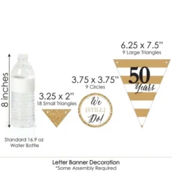 Big Dot Of Happiness We Still Do - 50th Wedding Anniversary - Letter Banner Decor - 36 Cutouts & No-Mess Real Gold Glitter Happy Anniversary Letters -Aurora Party Sales GUEST cd52228b cdc1 4578 81b2 36d5c611c2f2