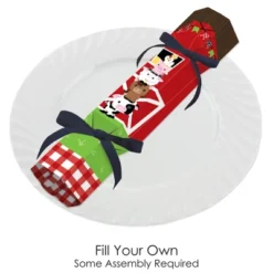 Big Dot Of Happiness Farm Animals - No Snap Barnyard Baby Shower Or Birthday Party Table Favors - DIY Cracker Boxes - Set Of 12