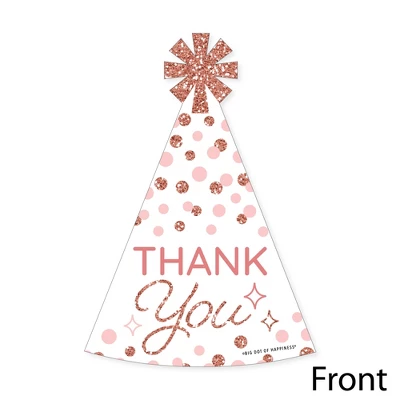 Big Dot Of Happiness Pink Rose Gold Birthday - Shaped Thank You Cards - Happy Birthday Party Thank You Note Cards With Envelopes - Set Of 12 2 Big Dot Of Happiness Pink Rose Gold Birthday - Shaped Thank You Cards - Happy Birthday Party Thank You Note Cards With Envelopes - Set Of 12 - Image 2