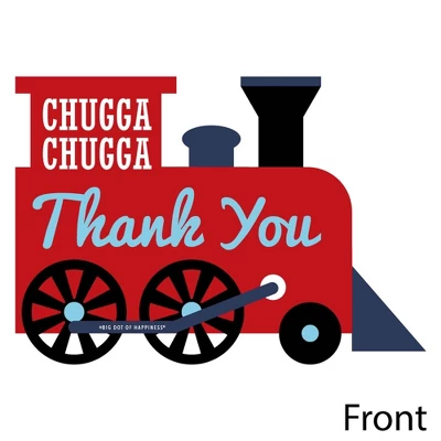 Big Dot Of Happiness Railroad Party Crossing - Shaped Thank You Cards - Steam Train Party Thank You Note Cards With Envelopes - Set Of 12 2 Big Dot Of Happiness Railroad Party Crossing - Shaped Thank You Cards - Steam Train Party Thank You Note Cards With Envelopes - Set Of 12 - Image 2