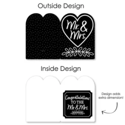 Big Dot Of Happiness Mr. And Mrs. - Black And White Wedding Congratulations Giant Greeting Card - Big Shaped Jumborific Card -Aurora Party Sales GUEST ce9a05ba 0dc5 4ea4 b81a 27159156cac6