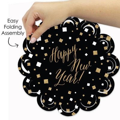 Big Dot Of Happiness New Year’s Eve - Gold - New Years Eve Party Round Table Decorations - Paper Chargers - Place Setting For 12 3 Big Dot Of Happiness New Year’s Eve - Gold - New Years Eve Party Round Table Decorations - Paper Chargers - Place Setting For 12 - Image 3