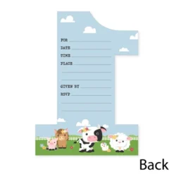 Big Dot Of Happiness 1st Birthday Girl Farm Animals - Shaped Fill-In - Pink Barnyard First Birthday Party Invitation Cards With Envelopes - Set Of 12 7 Big Dot Of Happiness 1st Birthday Girl Farm Animals - Shaped Fill-In - Pink Barnyard First Birthday Party Invitation Cards With Envelopes - Set Of 12 -Aurora Party Sales GUEST cefdd48f d354 438d 85cf 6945f3b40c8a